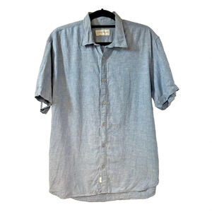 Coastaoro Linen Chambra Button Up Collared Top Men Sz L Coastal Staple Essential